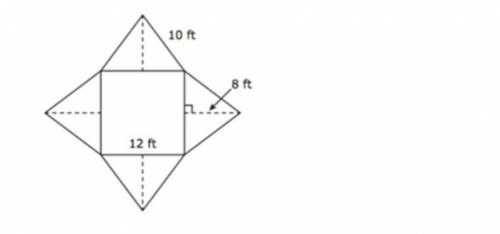 What is the total surface area of the square pyramid?