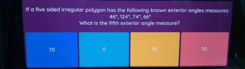 What is the fifth exterior angle measure?
