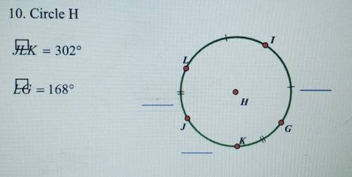 Determine the measure of the missing arcs on the circle.​