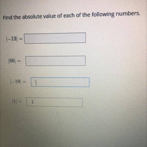 What are the absolute values of these pls help I’ll mark you brainlist! :)