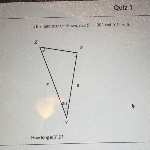 In the right triangle shown, m