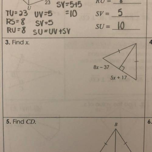 3. Find x.
8x - 37
5x + 17
I really need help with this