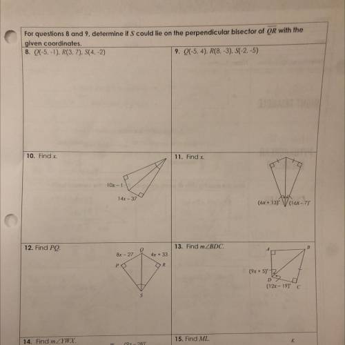 Need help with number 8 and 9 please