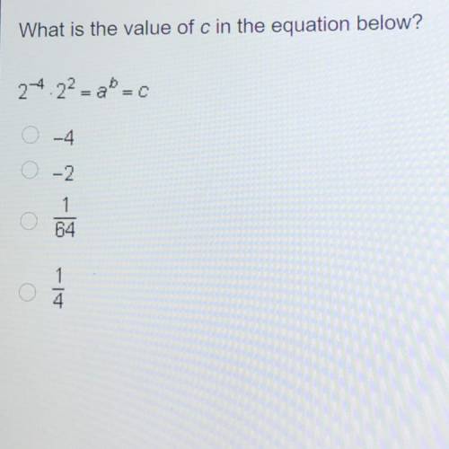 I need help! What’s the value of c in the equation below?