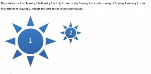 The scale factor from Drawing 1 to Drawing 2 is 41 2 over 3 %. Justify why Drawing 1 is a scale dra