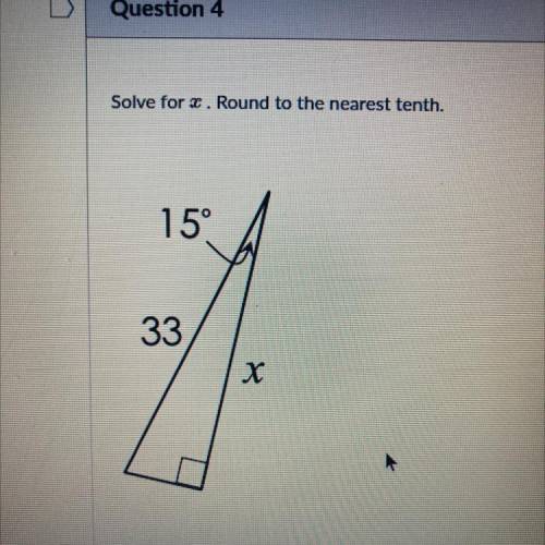 What is x ? Round to the nearest tenth ?