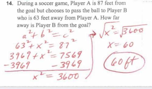 14. During a soccer game, Player A is 87 feet from

the goal but chooses to pass the ball to Player