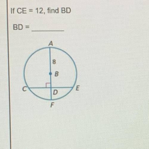 If CE = 12, find BD
BD =