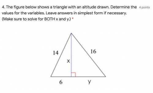 WILL MARK FIRST REAL ANSWER BRANLIEST The figure below shows a triangle with an altitude drawn.