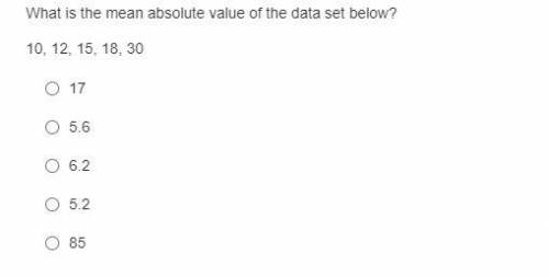 What is the mean absolute value of the data set below? pls answer ASAP