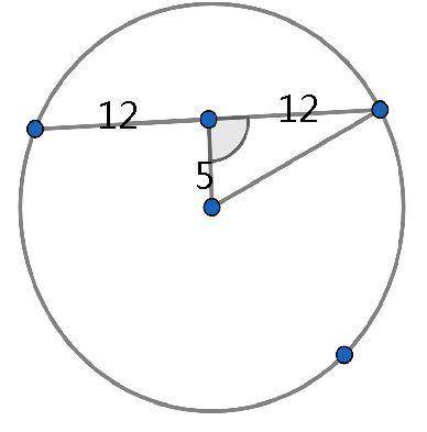 the length of a chord of a circle is 24 cm long and is 5 cm away from the center of the circle what