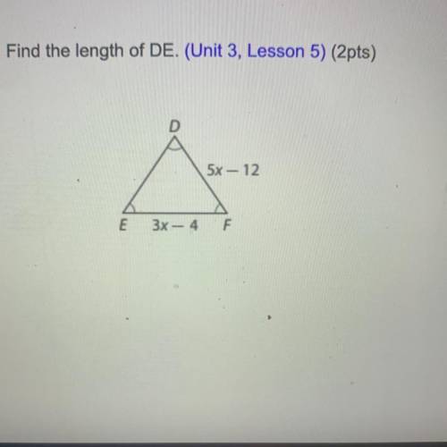 Find the length of DE