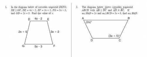 Geometry Quadrilaterals - questions in picture