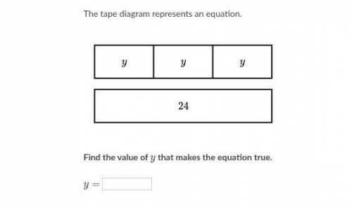 The tape diagram represents an equation.