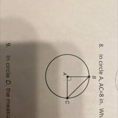 In circle A, AC=8 in. What is the length of arc BC? Round to the nearest hundredth.

B
А
с