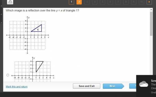 Which image is a reflection over the line y = x of triangle 1?