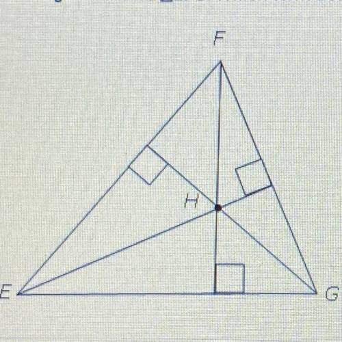 The diagram shows AEFG. Which term describes point ?

O A. Incenter
O B. Circumcenter 
C. Centroid