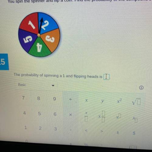 You spin the spinner and flip the coin find the probability of the compound event