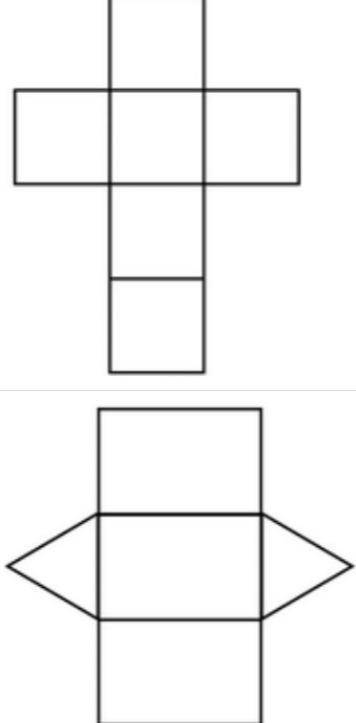 Which net matches the 3-D shape below?

Group of answer choices
the first image is the 3d shape be