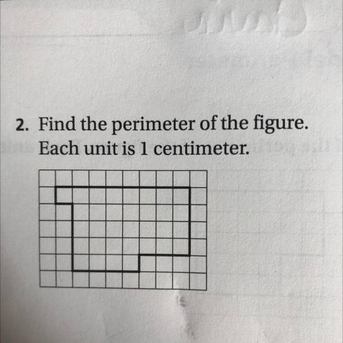 Re.
2. Find the perimeter of the figure.
Each unit is 1 centimeter.