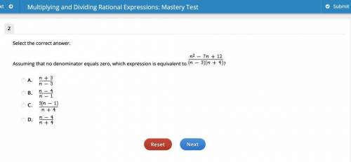 PLATO: Multiplying and Dividing Radical Equations: Mastery Test

Select the correct answer.
Assumi