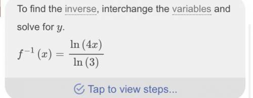 Find the inverse of each function y=3^x/4
