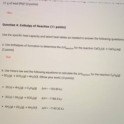 B. Use Hess's law and the following equations to calculate the A Hreaction for the reaction C3H8(9)