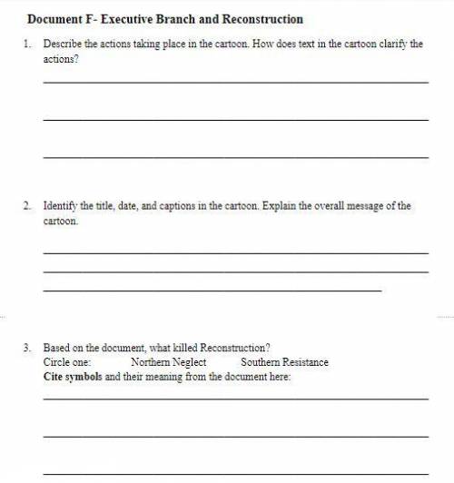 Document F- Executive Branch and Reconstruction