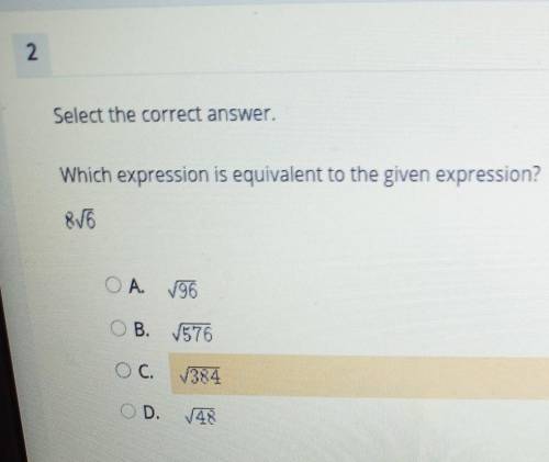 Which expression is equivalent to the given expression​ I need help ASAP!