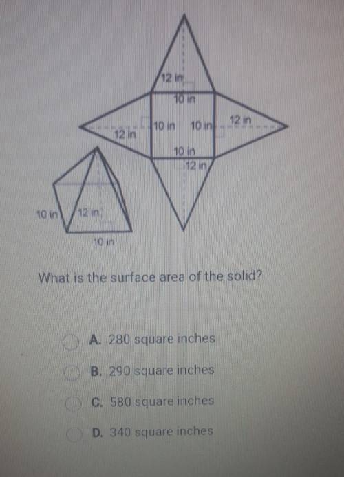 What is the surface area of the solid surface.​