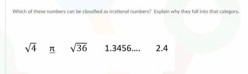 Which of these can be classified as irrational numbers? explain.