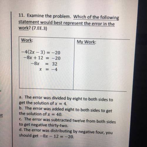 I need to know what error she made when trying to solve the problem