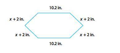 Enter an expression for the perimeter of the given figure. Simplify the expression.

10.2 in.x +
