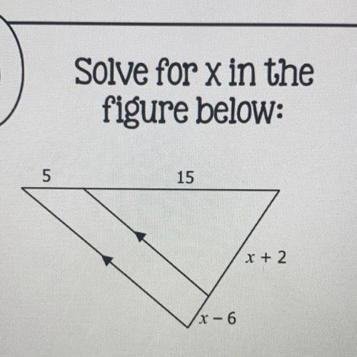 Solve for x in the figure below: