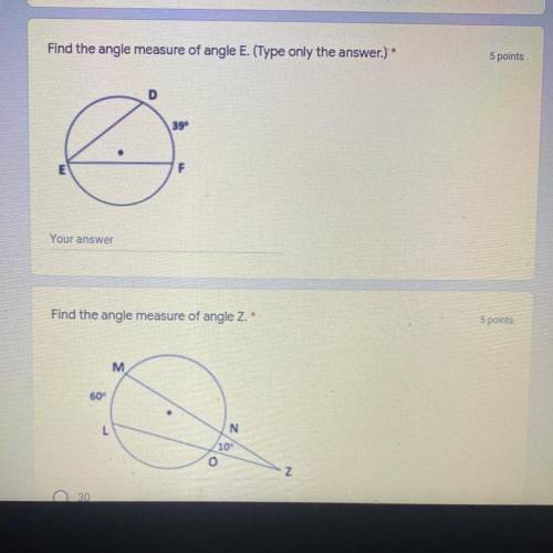 HURRY PLEASE Find the angle measure of angle E. (Type only the answer.) *

D
39°
E
F
Your answer