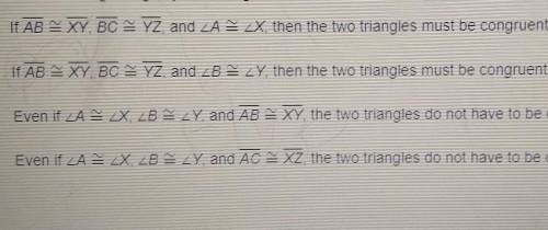 Which of these statements regarding any two triangles ABC and XYZ can be proven to be true?​
