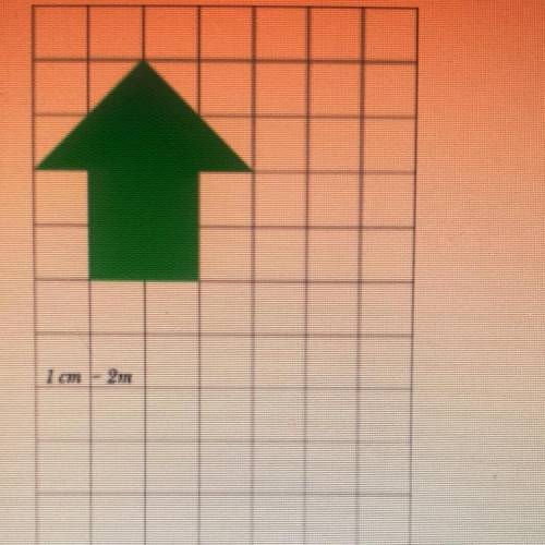 Each unit on the grid below represents 1 cm. Find the height of the arrow on a rescaled drawing usi