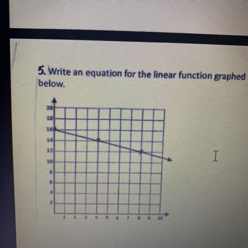 5. Write an equation for the linear function graphed
below.