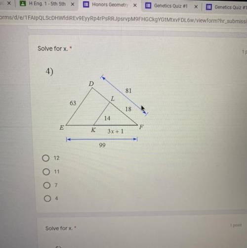 Solve for x. Please show work