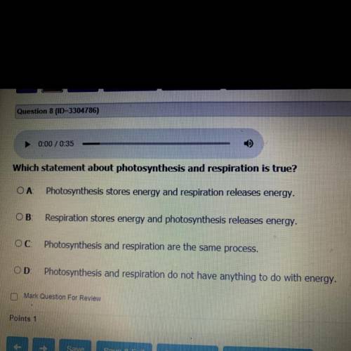 Which statement about photosynthesis and respiration is true?