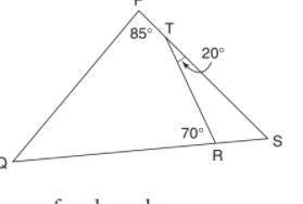 Please find the measure of angle PQS