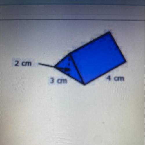 What is the volume of the triangular prism?
A) 12 cm3
B) 18 cm3
C) 24 cm3
D) 48 cm3