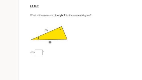 What is the measure of angle R to the nearest degree?