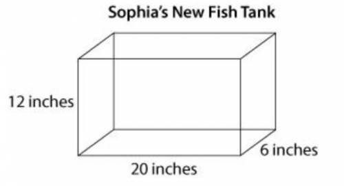 NEED Help ASAP I WILL GIVE BRAINLIST

Sophia bought a fish tank with the dimensions shown below.
W