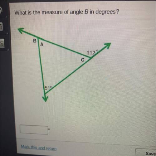What is the measure of angle b in degrees?