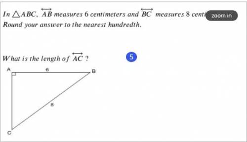 Please help

In triangle ABC, AB measures 6 centimeters and BC measures 8 centimeters. What is the
