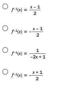 Find ƒ–1 for the function ƒ(x) = –2x + 1.