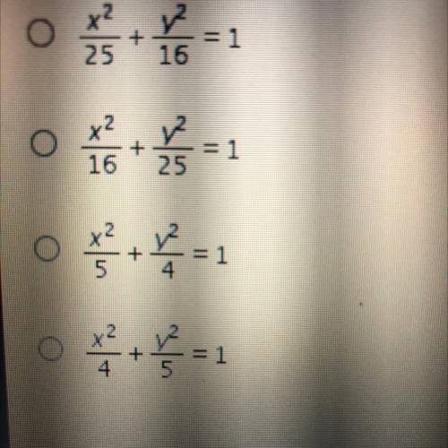 PLEASE HELP!!

What is the rectangular form of the parametric equations x = 4 cos t and y = 5 sin