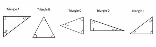 50 POINTS!!

Please label below the missing angle measurements for each triangle. 
Triangle A –
Tr