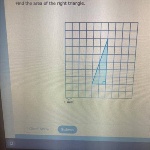 Find the area of the right triangle